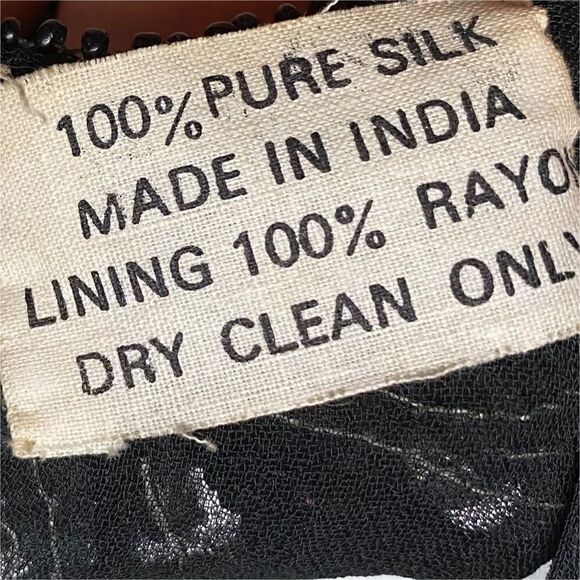 Vintage 100% Pure Silk Sequined Party Dress - Picture 4 of 6